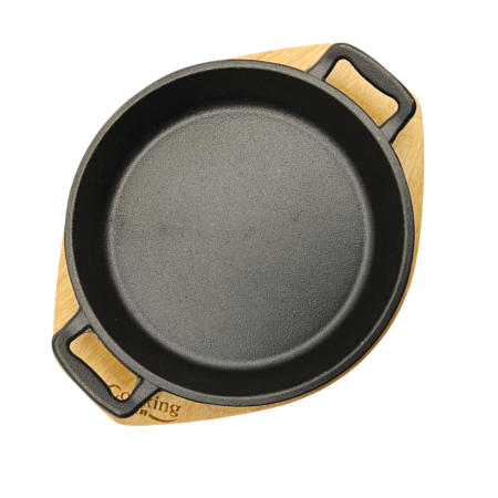 Fonta si gatit traditional - Tigaie fonta pura 20cm cu suport lemn - Cooking