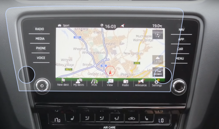 Folie de Protectie pentru Display Navigatie 8 inch Skoda Octavia 2017+ - HD-Premium  [1]