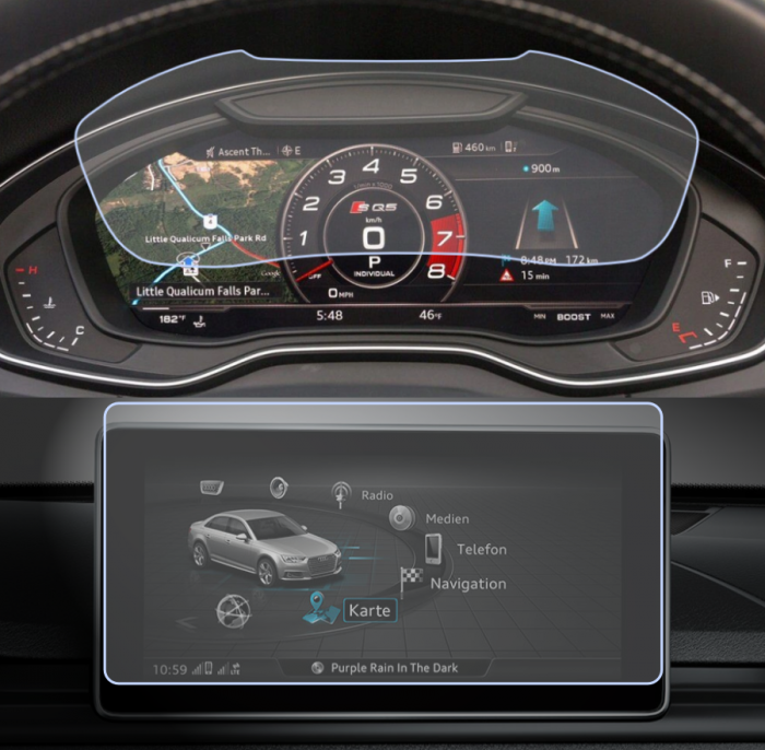 Folie de Protectie pentru Virtual Cockpit si Display Navigatie Audi A4 B9 2018+ - HD-Premium  [1]
