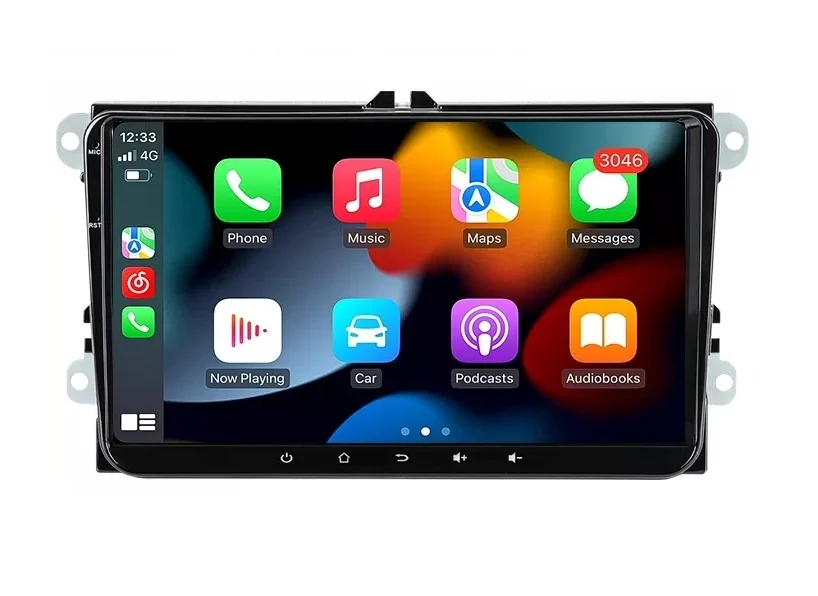 VOLKSWAGEN - Navigatie Auto Android 8GB RAM , Carplay ,Android Auto VW Golf 5 6 Passat B6 B7 CC Tiguan Touran Polo Caddy Jetta T5 Eos Skoda Octavia Superb Seat Leon, Ecran 9 inch IPS, Slot sim 4G,