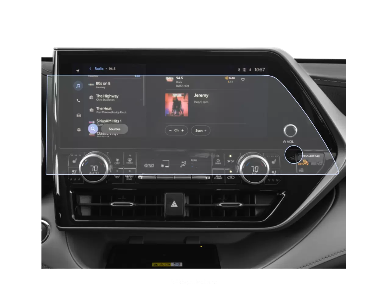 Folii de Protectie Navigatii Auto - Folie de protectie pentru Navigatie Toyota Highlander 2024+
