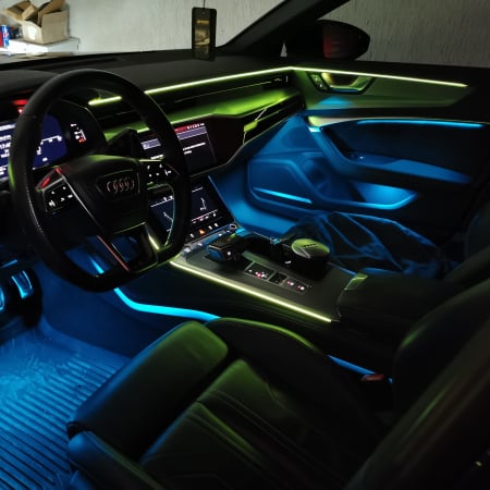 Accesorii Auto - Kit Lumini Ambientale Dedicate Control Din Navigatie Audi A6 C8/ A7 C8 2018-2022