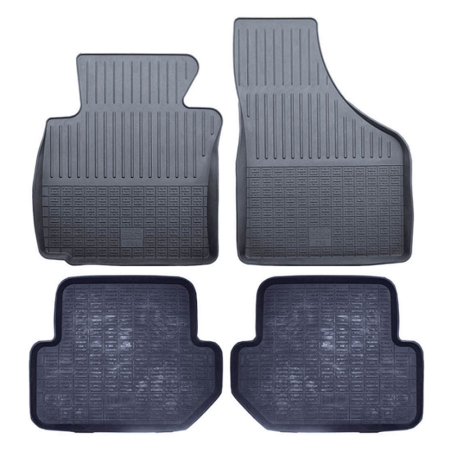 VOLKSWAGEN - Set 4 Covorase Auto din Cauciuc pentru Vw Caddy III(2003-2020)/Golf V(2003-2009)/Golf VI(2008-2016)/Jetta V(2005-2011) Audi A3(2003-2013) Seat Leon II(2005-2012)/Toledo III(2004-2009) Skoda Oct II(2004-2013)