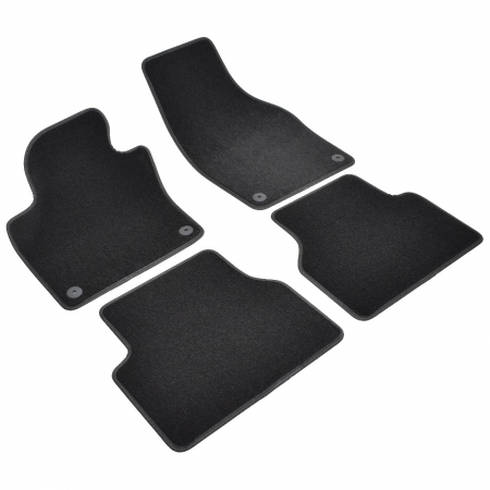 VOLKSWAGEN - Set 4 Covorase Auto Textil pentru Volkswagen Tiguan (2007-2016) - Sisteme fixare ovale