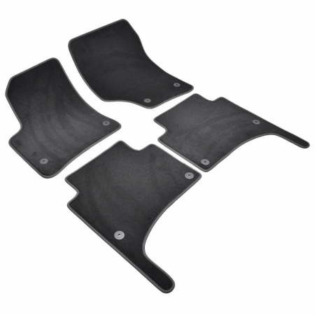 VOLKSWAGEN - Set 4 Covorase Auto Textil pentru Volkswagen Touareg I (2002-2010) - Sisteme fixare rotunde
