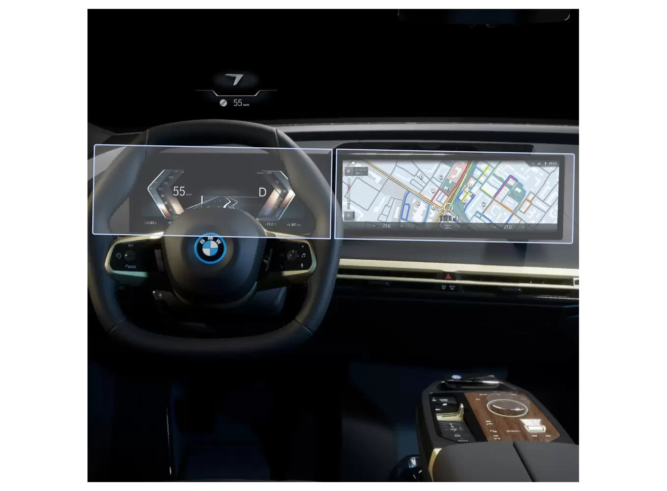 Folii de Protectie Navigatii Auto - Set Folii de Protectie pentru BMW X5 2023+ - HD-Premium