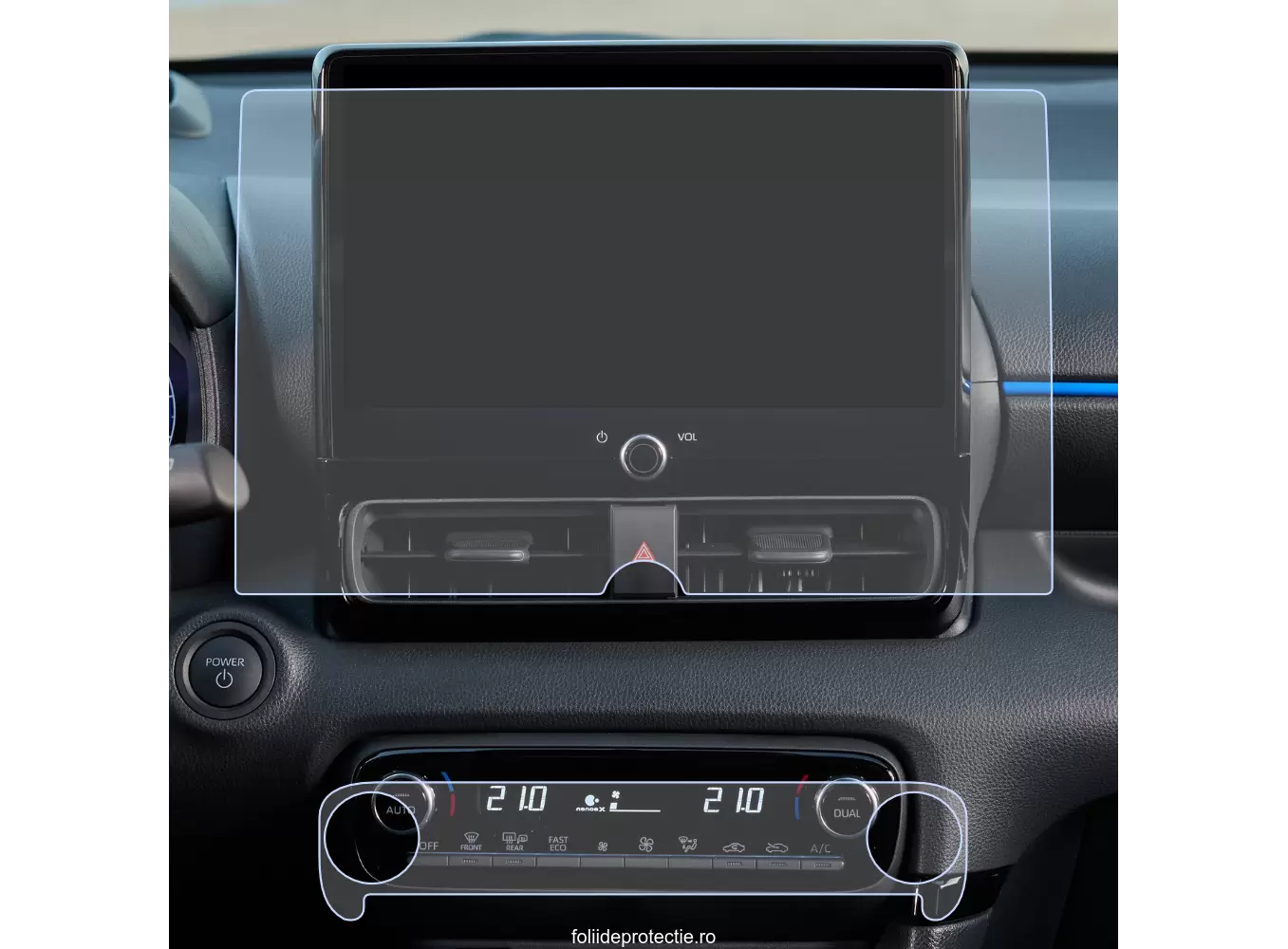 Folii de Protectie Navigatii Auto - Set Folii de protectie pentru Navigatie + AC Toyota Yaris 2024+
