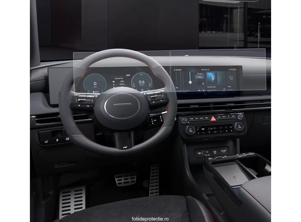 Folii de Protectie Navigatii Auto - Set Folii de protectie pentru Navigatie + Ceasuri de bord + AC Hyundai Tucson Facelift 2024+