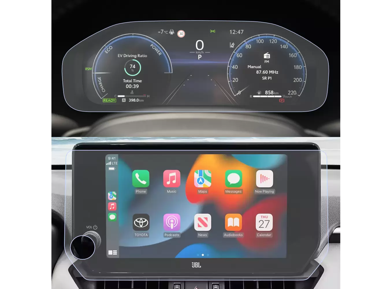 Pentru Navigatii Auto Originale - Set folii de protectie pentru Navigatie, Ceasuri de bord si AC, Toyota RAV4 2023+