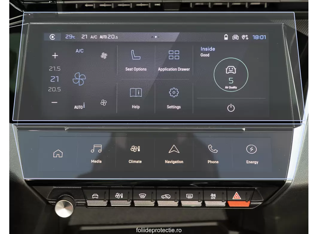 Folii de Protectie Navigatii Auto - Set Folii de protectie pentru Navigatie + Panou de bord Peugeot 308 2023+