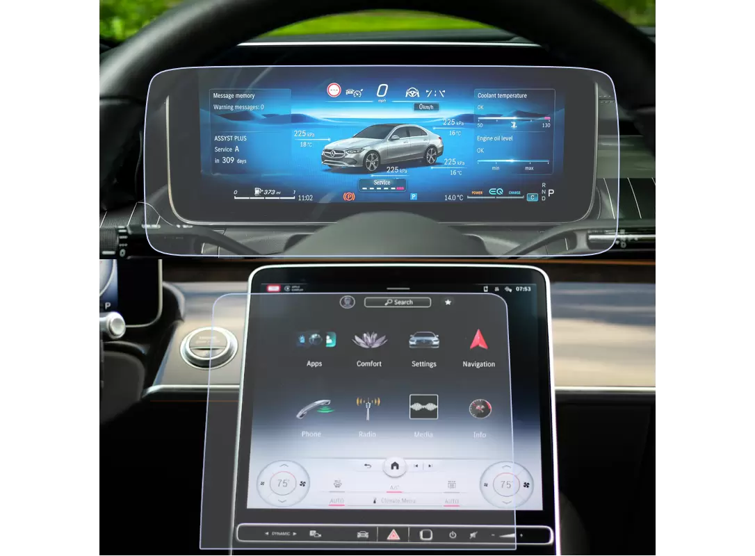 Pentru Navigatii Auto Originale - Set Folii de protectie pentru Navigatie si Ceasuri de bord Mercedes-Benz C-Class W206 2021+