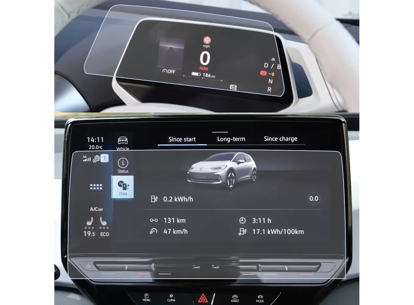 Pentru Navigatii Auto Originale - Set folii de protectie pentru Navigatie si Ceasuri de bord Volkswagen ID3 2023+