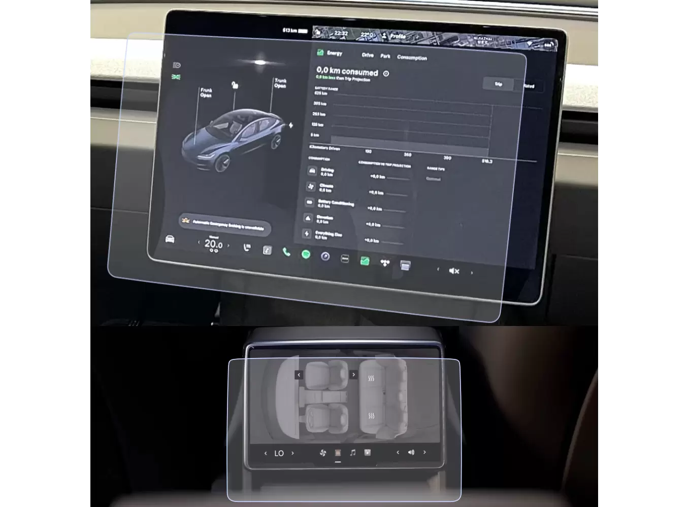 Pentru Navigatii Auto Originale - Set Folii de Protectie pentru Navigatie Tesla Model 3 Highland (Facelift) 2024+