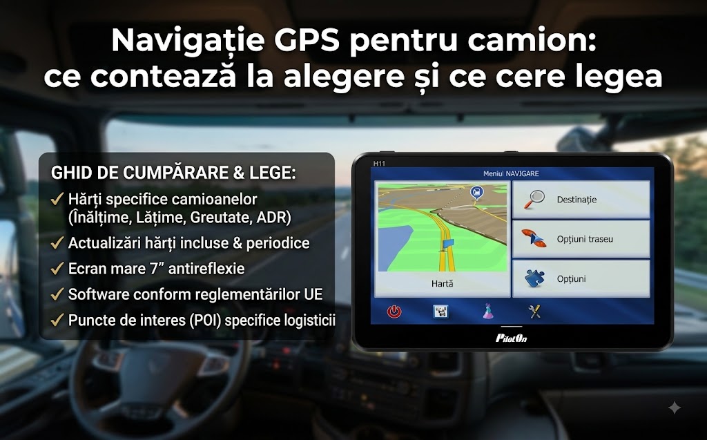 Navigație GPS pentru camion: ce contează la alegere și ce cere legea