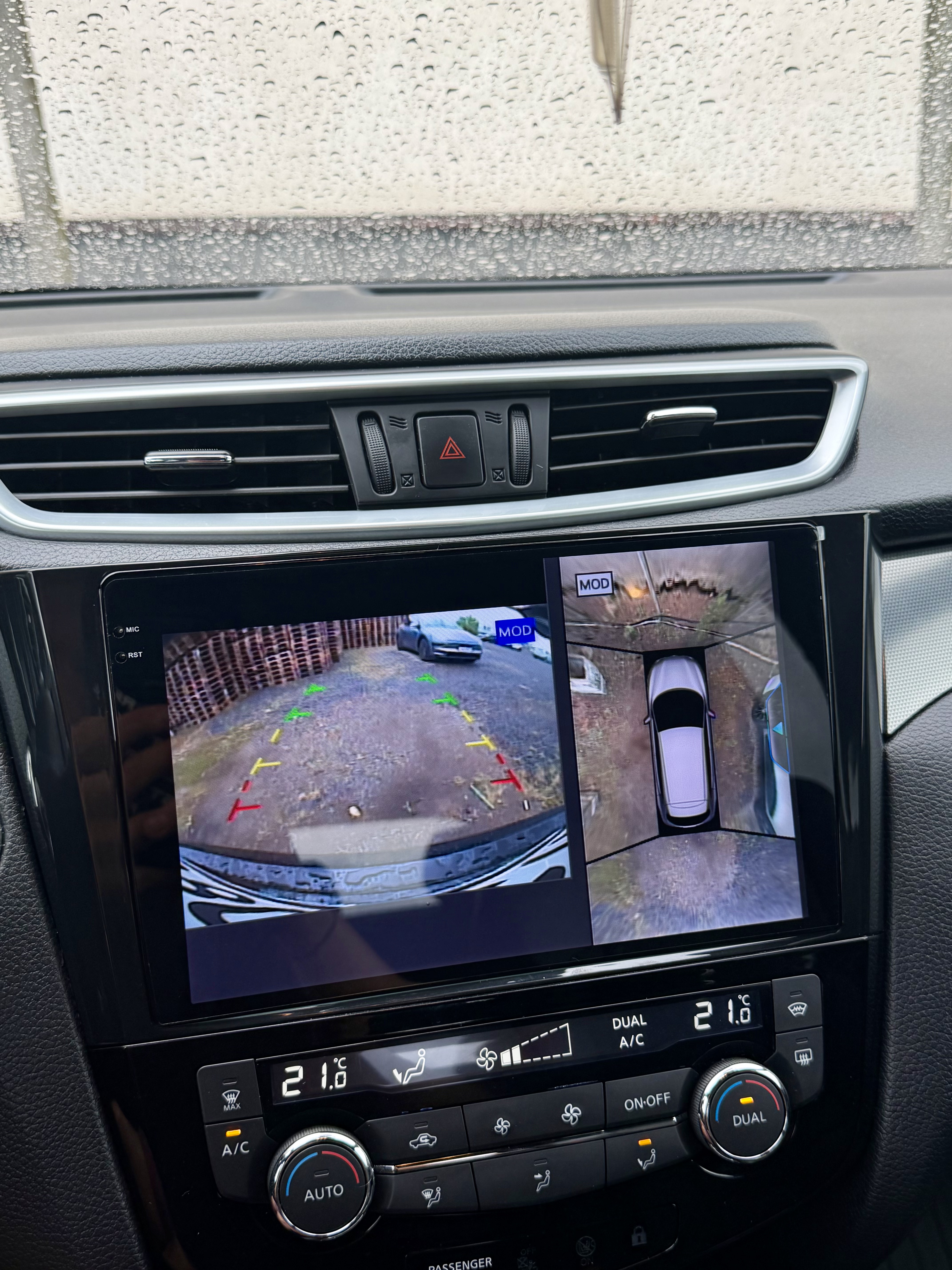 Sistemul de Camere 360 afișat perfect pe ecranul de 10 inch Integrare sistem camere 360 grade de fabrica pe navigatie Android Nissan Qashqai