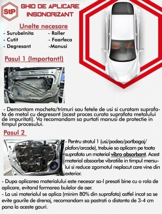Insonorizant auto Premium STP Bomb Aero, 4,2mm, 375x530mm, Foaie [3]