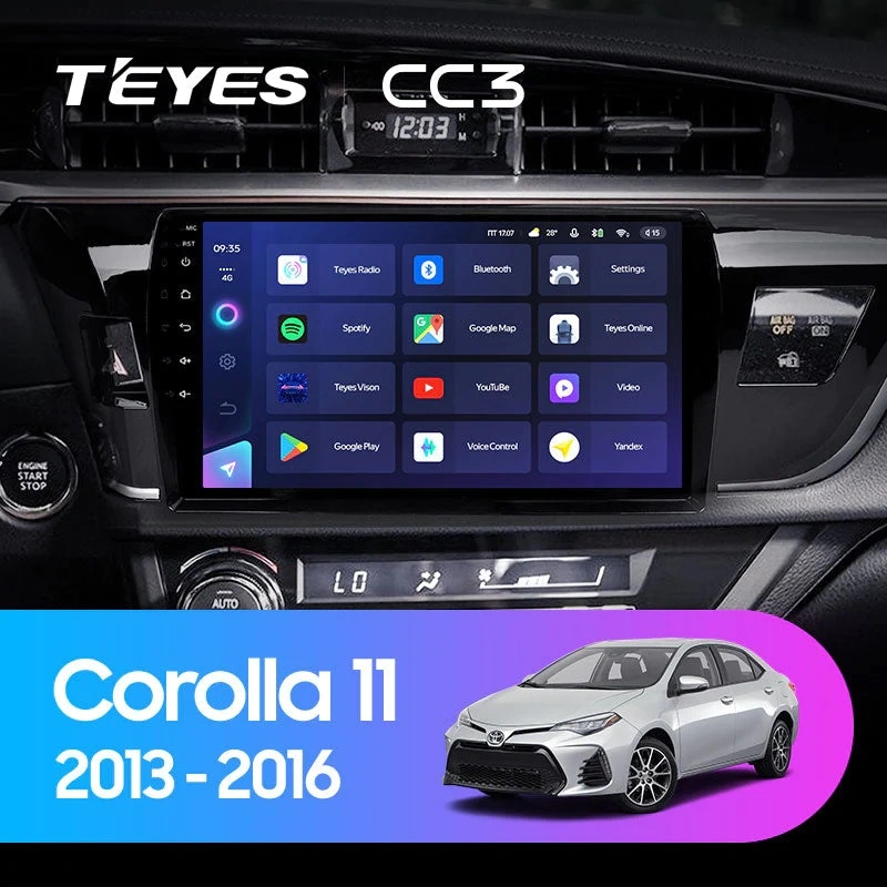 Navigatie Auto Teyes CC4L Toyota Corolla 11 2012-2016 6+64GB 10.2" QLED Qualcomm 2Ghz, Android 4G Bluetooth 5.1 DSP [0]