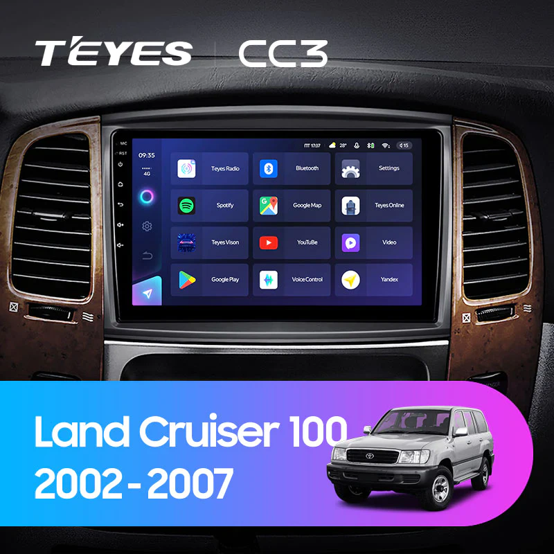 Navigatie Auto Teyes CC4 Toyota Land Cruiser LC J100 2002-2007 6+64GB 10.36" QLED Octa-core 2.7Ghz, Android 4G Bluetooth 5.1 DSP [0]