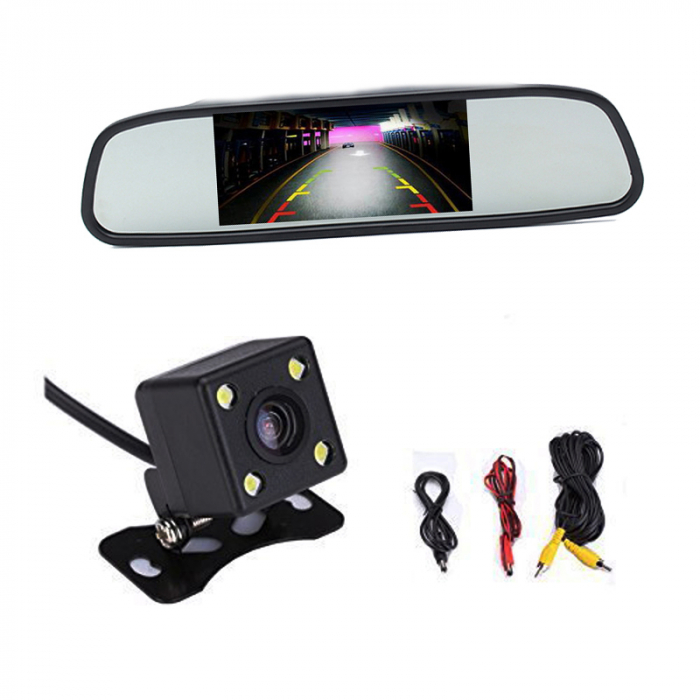 Oglinda retrovizoare auto Cu Display LCD 4.3 inch cu camera marsarier [3]