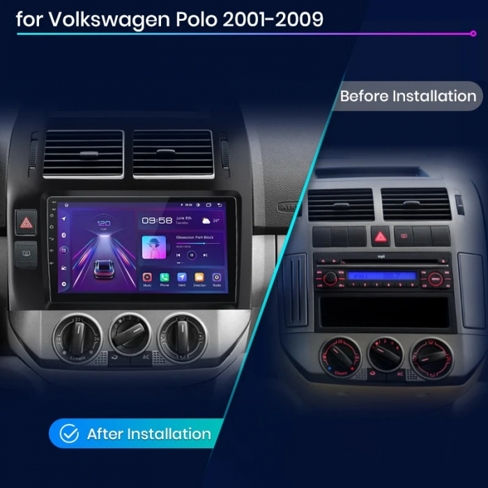Navigatie Dedicata Volkswagen Polo (2004-2011), 9Inch, 8Gb Ram, 256Gb Stocare, Carplay [8]