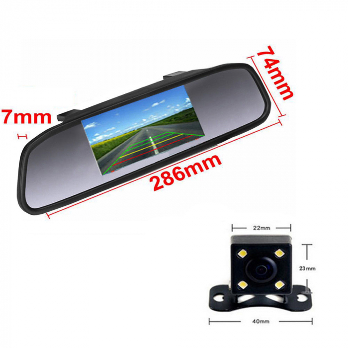 Oglinda retrovizoare auto Cu Display LCD 4.3 inch cu camera marsarier [5]