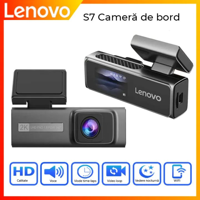 Camera DVR Lenovo S7-3280 4K fata si 1080 spate ecran 3.2 inch IPS Wifi unghi larg monitorizare parcare [2]