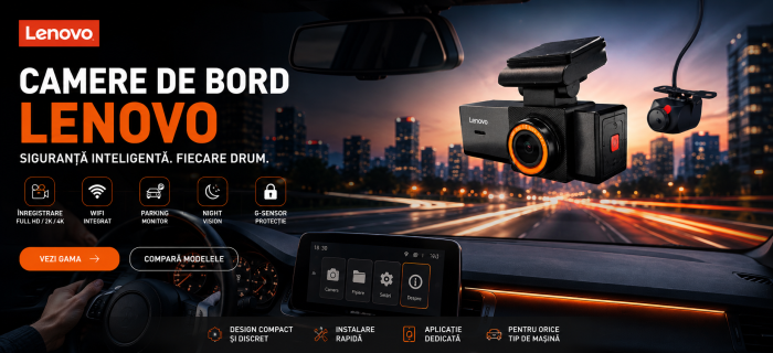 Camera DVR Lenovo S7-3280 4K fata si 1080 spate ecran 3.2 inch IPS Wifi unghi larg monitorizare parcare [7]