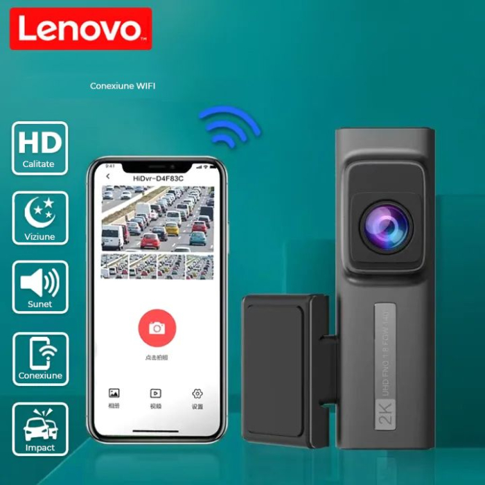 Camera DVR Lenovo S7-3280 4K fata si 1080 spate ecran 3.2 inch IPS Wifi unghi larg monitorizare parcare [5]