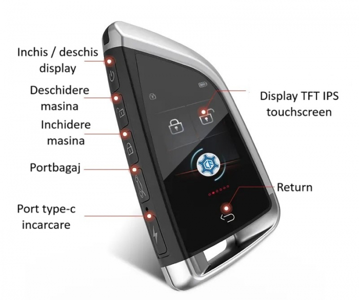 Cheie Smart Key Auto dedicata BMW, LCD, Neagra [3]
