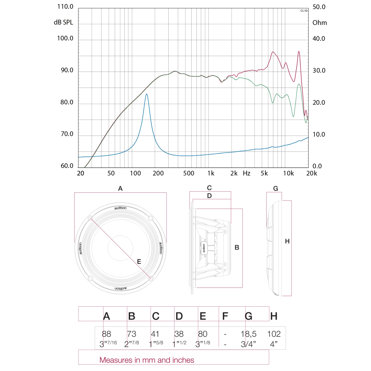 Difuzoare auto Audison Voce AV 3.0 set componente, 70mm, 100W, 4Ω, set 2 difuzoare [3]