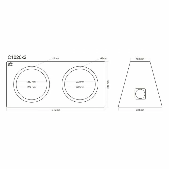 Incinta subwoofer universala, 2 x 250 mm, 2 x 20L - COD C1020x2 [3]