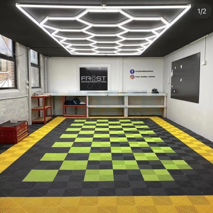 Lumină LED Hexagonală – 14 Module 484x243CM - Garaj, Dormitor, Cameră Gaming, Spații Private [4]