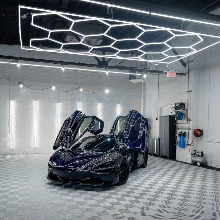 Lumină LED Hexagonală – 14 Module 484x243CM - Garaj, Dormitor, Cameră Gaming, Spații Private [10]