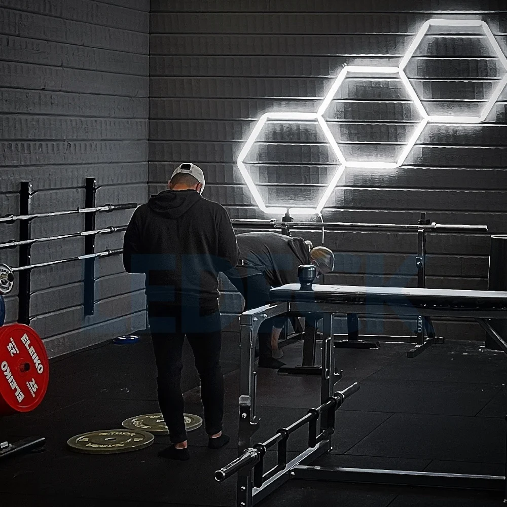 Lumină LED Hexagonală – 14 Module + Rama 484x243CM – Sală Fitness, Gym, Studio Antrenamente Profesionale [5]