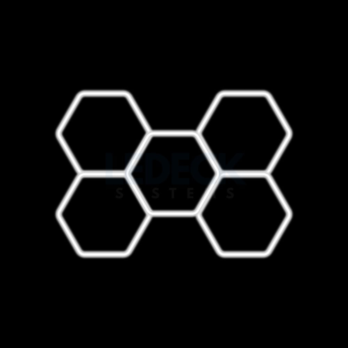 Lumină LED Hexagonală – 5 Module 164x235CM - Garaj, Dormitor, Cameră Gaming, Spații Private [1]