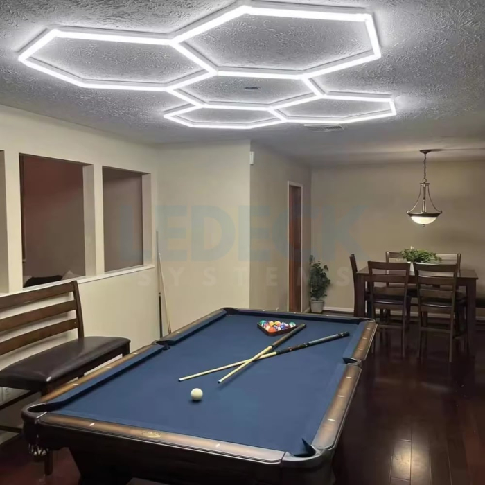 Lumină LED Hexagonală – 5 Module 164x235CM - Garaj, Dormitor, Cameră Gaming, Spații Private [6]