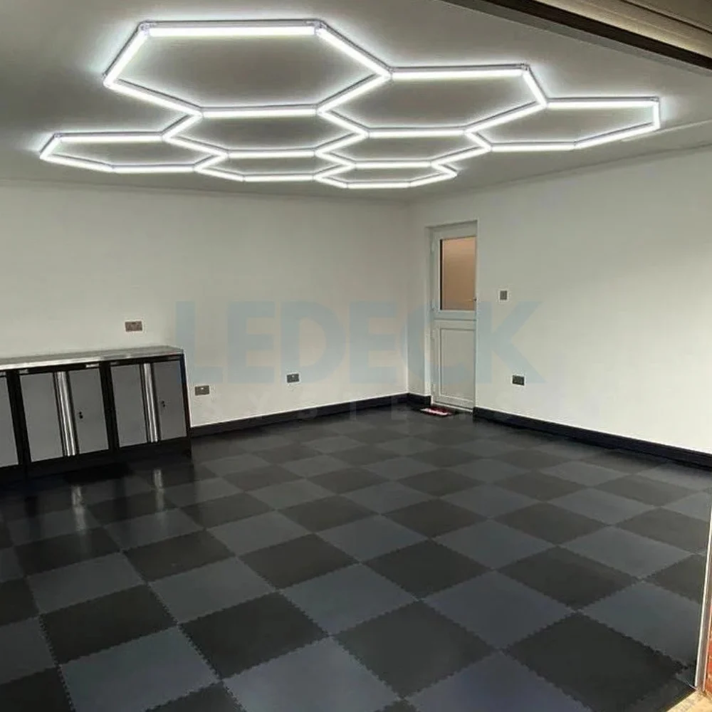 Lumină LED Hexagonală Profesională Aluminiu - 11 Module 440mm 236x329CM - Service Auto, Detailing, Ateliere, Spații Comerciale [8]