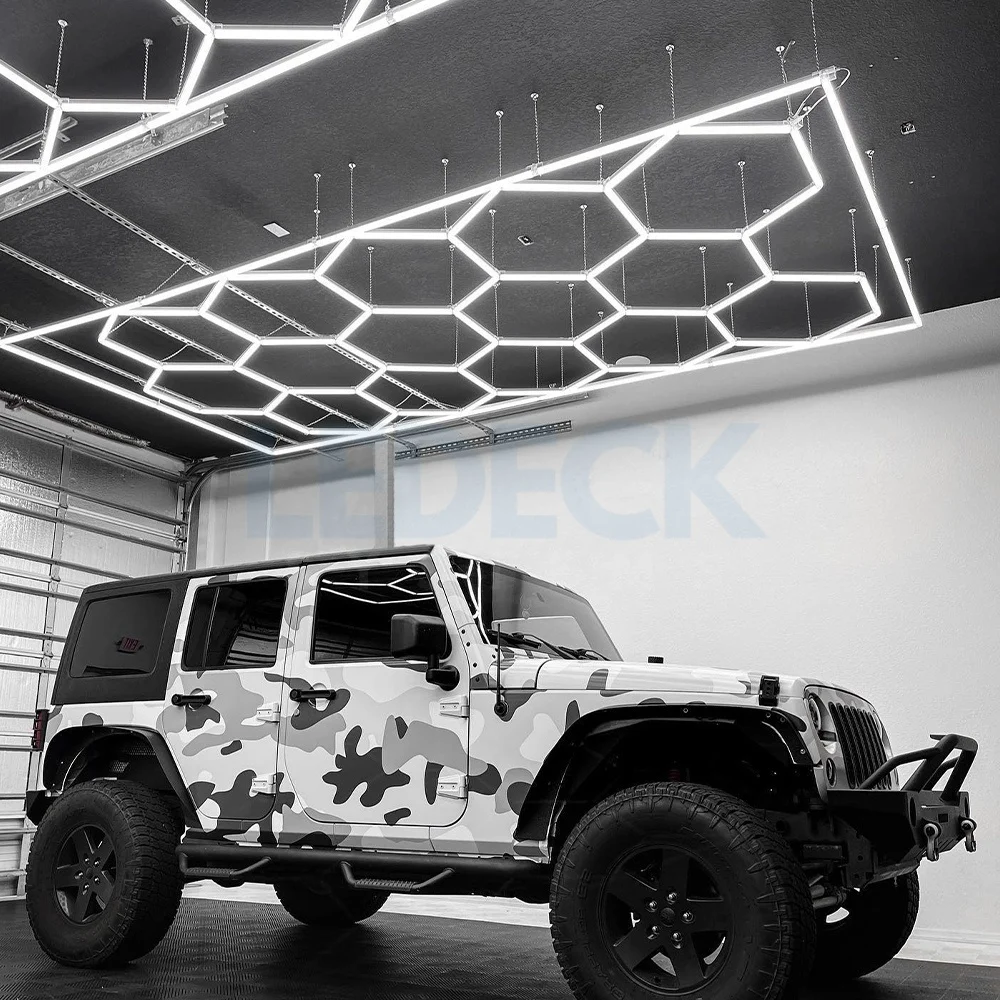 Lumină LED Hexagonală Profesională Aluminiu - 11 Module 568mm 299x415CM - Service Auto, Detailing, Ateliere, Spații Comerciale [7]