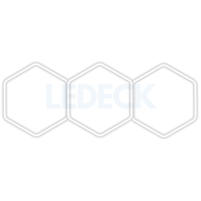 Lumină LED Hexagonală Profesională Aluminiu– 3 Module 120x315CM – Service Auto, Detailing, Ateliere, Spații Comerciale [1]