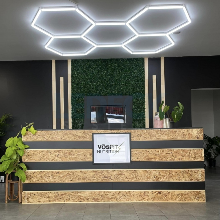 Lumină LED Hexagonală Profesională Aluminiu– 5 Module 440mm 164x235CM – Service Auto, Detailing, Ateliere, Spații Comerciale [7]
