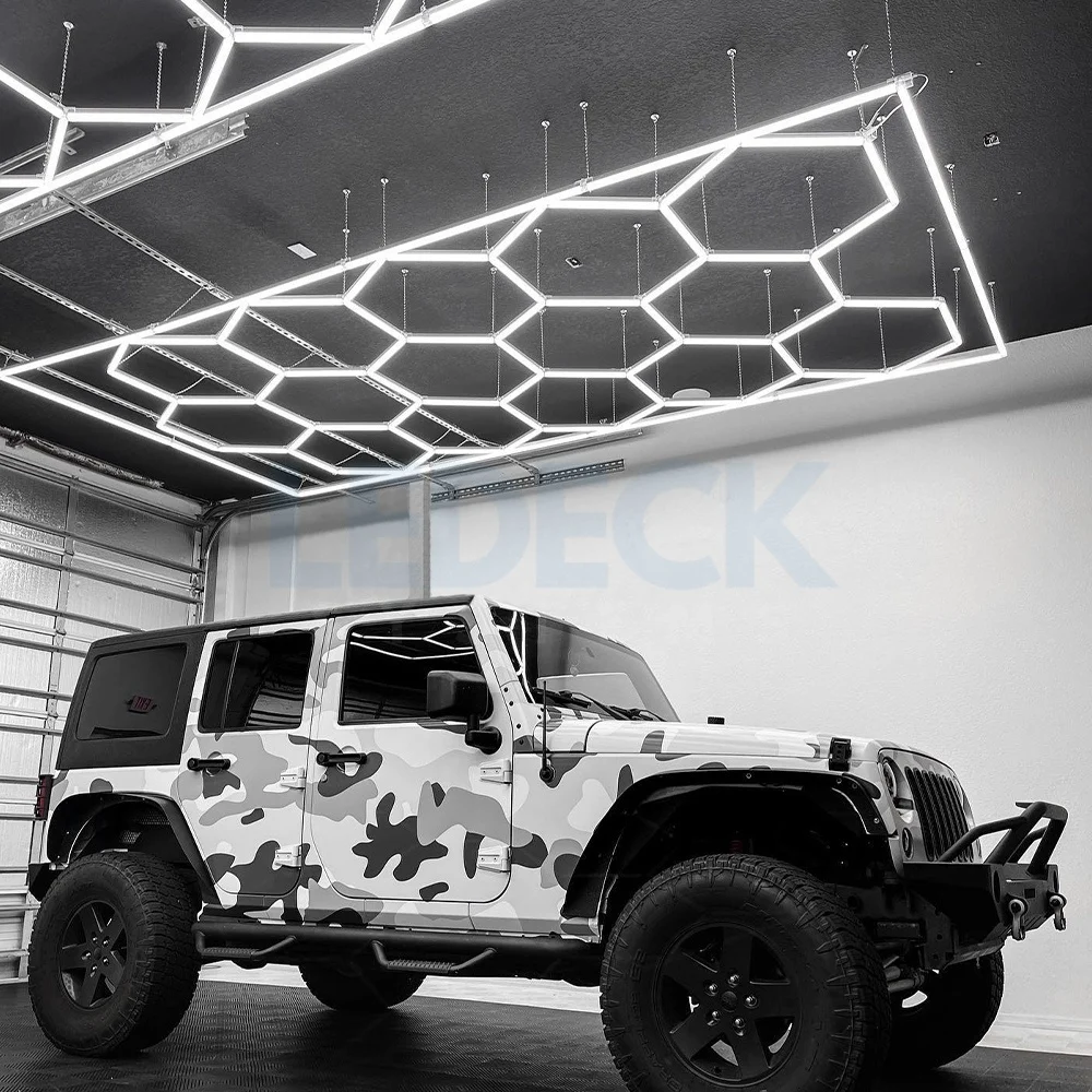 Lumină LED Hexagonală Profesională Aluminiu - 8 Module 568mm 299x315CM - Service Auto, Detailing, Ateliere, Spații Comerciale [7]