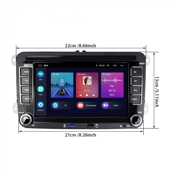Navigatie Dedicata Volkswagen, 7Inch, 2Gb Ram, 64Gb stocare, Apple Carplay/Android Auto [5]