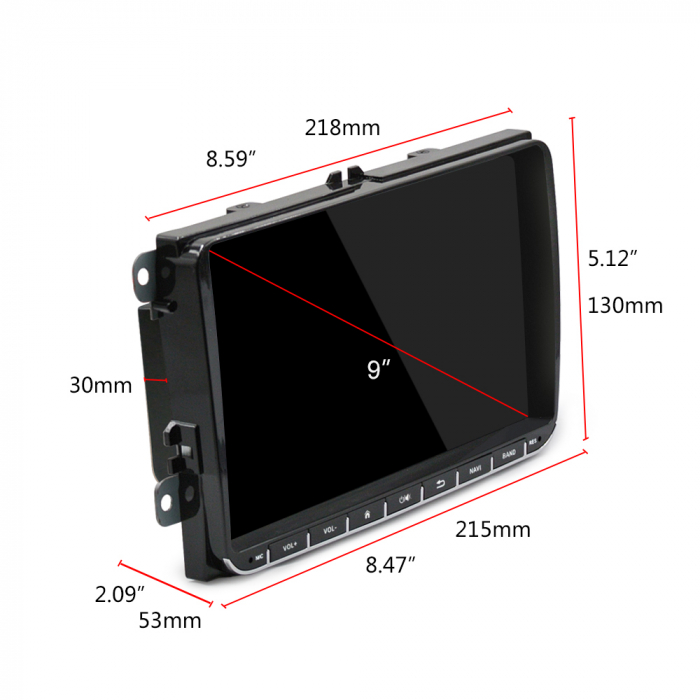 Navigatie Dedicata Volkswagen, 9Inch, 4Gb Ram, 64Gb stocare, Apple Carplay/Android Auto [6]