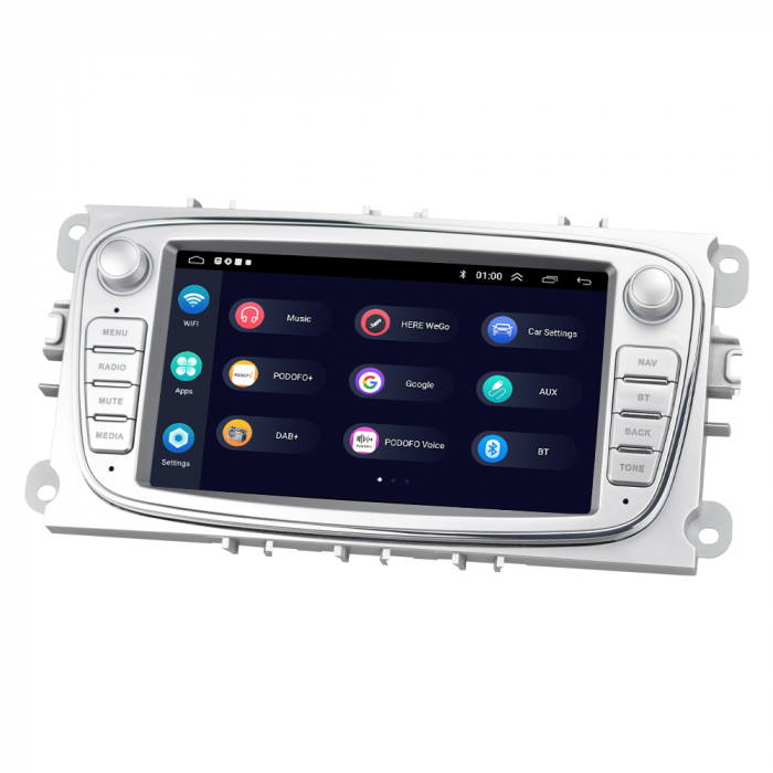 Navigatie Dedicata Ford Focus, Mondeo,C-Max, Kuga, 7inch, 2Gb Ram, 64Gb stocare, Carplay, Argintiu [3]