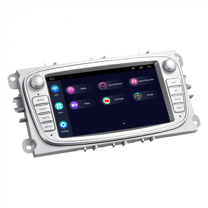 Navigatie Dedicata Ford Focus, Mondeo,C-Max, Kuga, 7inch, 4Gb Ram, 64Gb stocare, Carplay, Argintiu [4]