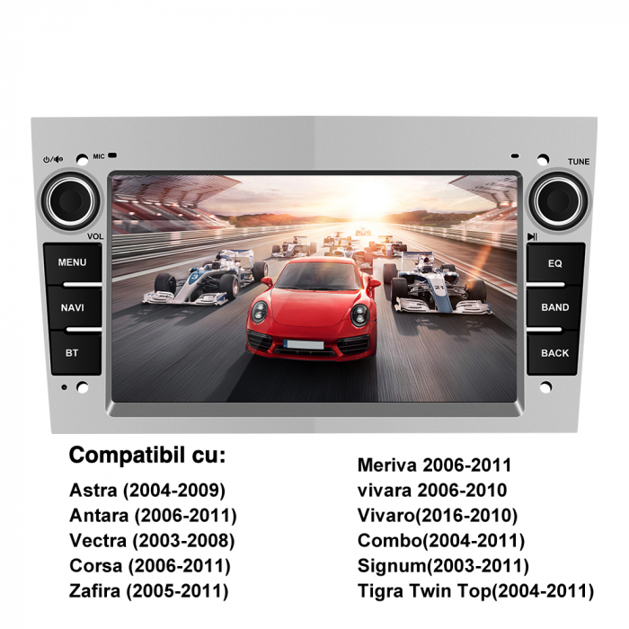 Navigatie Android Dedicata Opel, 7Inch, 4Gb Ram, 64Gb stocare, Carplay, Argintiu [6]