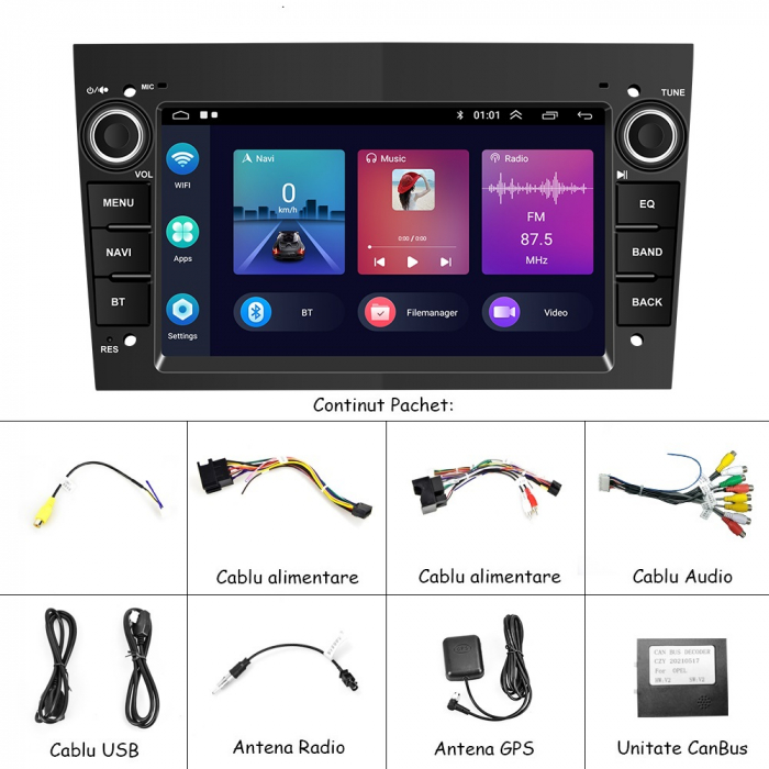 Navigatie Dedicata Opel, 7Inch, 2Gb Ram, 32Gb stocare, Waze, Youtube Negru [6]