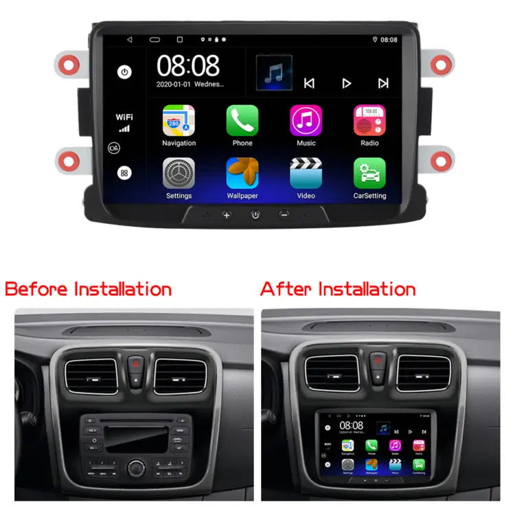 Navigatie Dedicata Dacia, Android, 8Inch, 2Gb Ram, 32Gb stocare, Bluetooth, WiFi, Waze, Canbus [6]