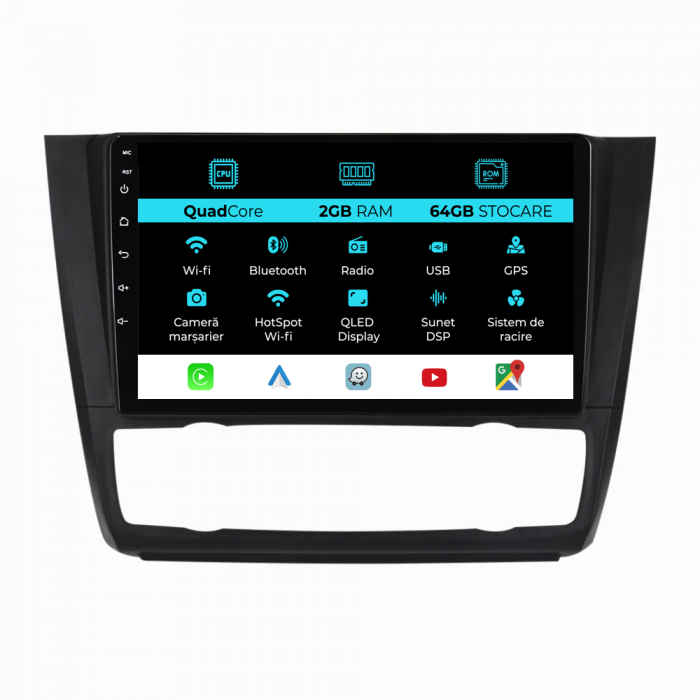 Navigatie Dedicata Bmw Seria 1 E82/E88/E81/E87 (2004-2011), 9Inch, 2Gb Ram, 64Gb Stocare, CarPlay [1]