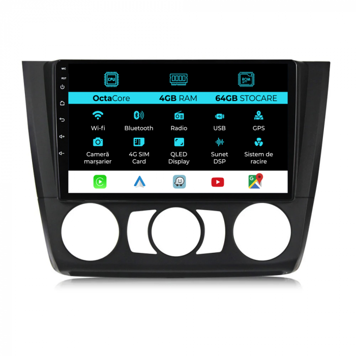 Navigatie Dedicata Bmw Seria 1 E82/E88/E81/E87 (2004-2011), 9Inch, 4Gb Ram, 64Gb Stocare, CarPlay [1]